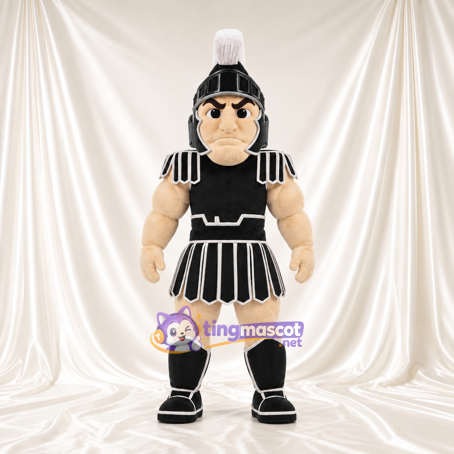 Costume de mascotte Guerrier romain – selon la photo – Armure (noir); Plumet (blanc) Costume de mascotte Guerrier romain – selon la photo – Armure (noir); Plumet (blanc)