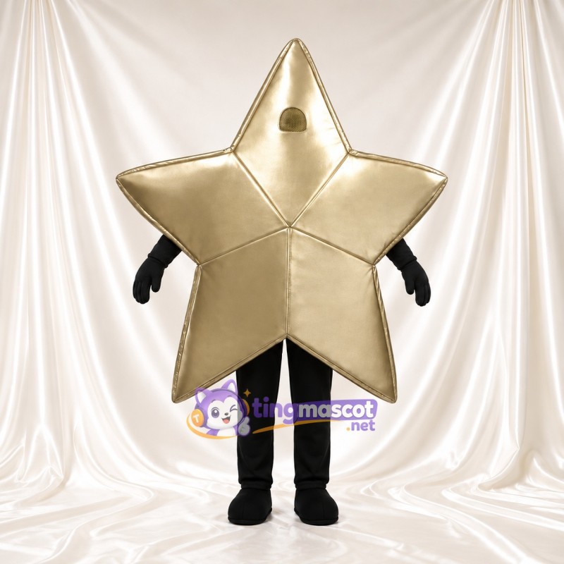 Costume de mascotte Étoile – doré – Corps; Membres (noir) Costume de mascotte Étoile – doré – Corps; Membres (noir)