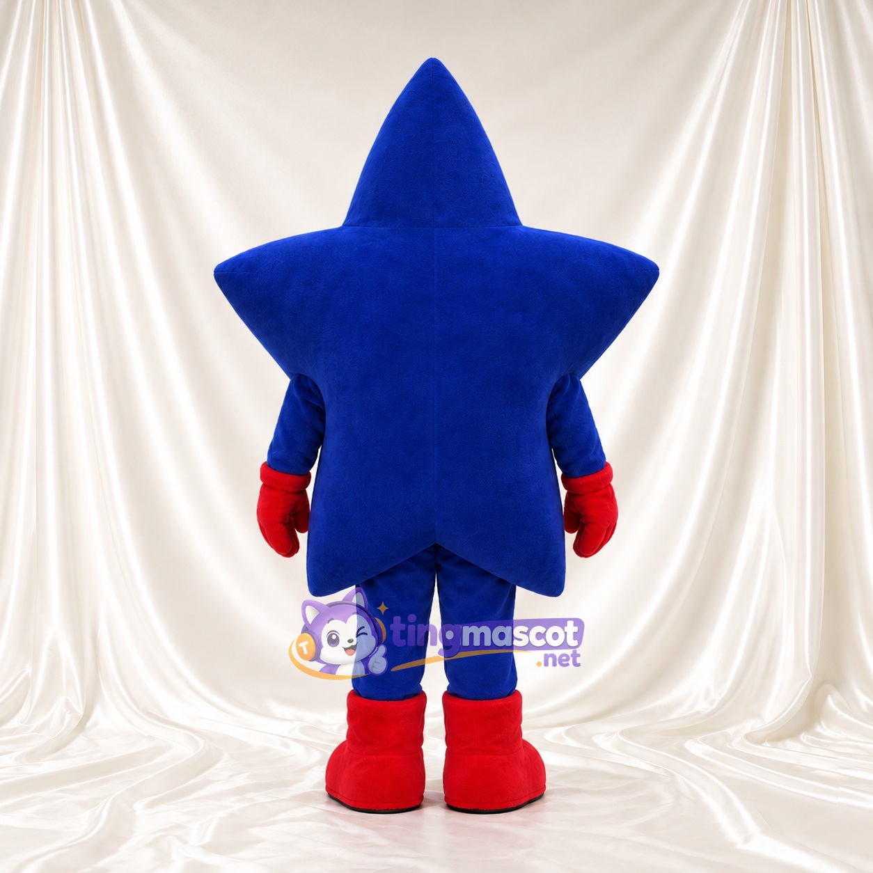 Costume de mascotte Étoile – bleu – Gants (rouge); Bottes (rouge)
