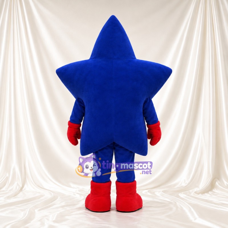 Costume de mascotte Étoile – bleu – Gants (rouge); Bottes (rouge)