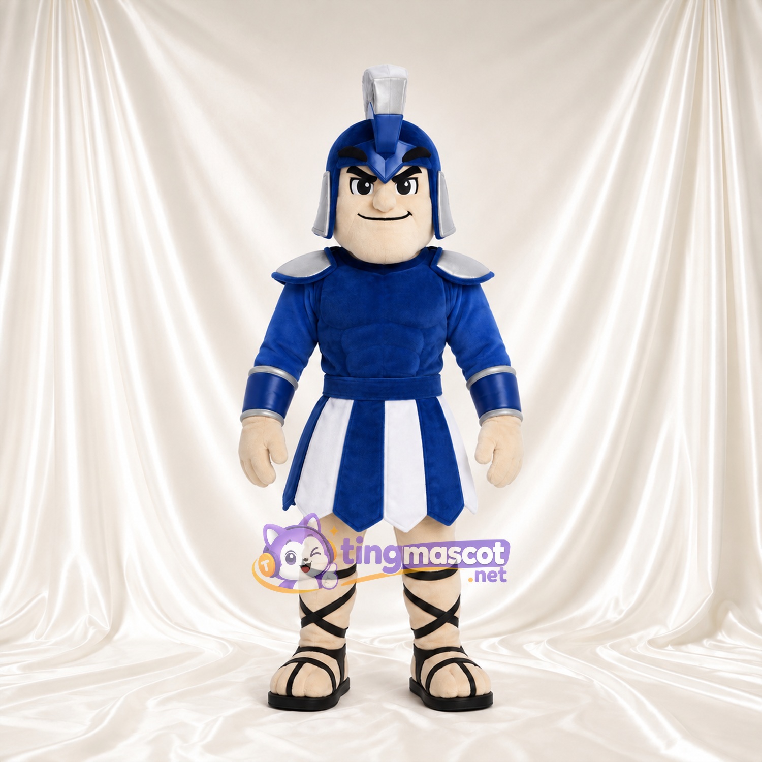 Costume de mascotte Guerrier romain – selon la photo – Armure (bleu); Jupe (blanc) Costume de mascotte Guerrier romain – selon la photo – Armure (bleu); Jupe (blanc)