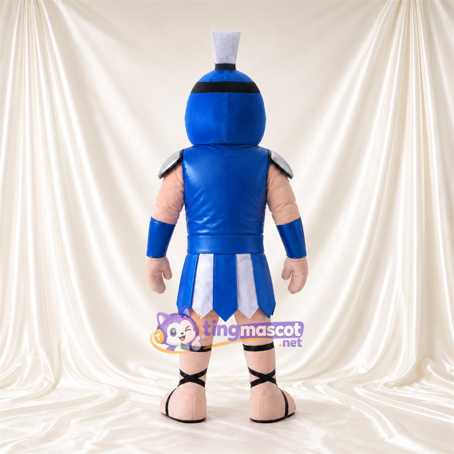 Costume de mascotte Guerrier romain – selon la photo – Armure (bleu); Plumet (blanc)
