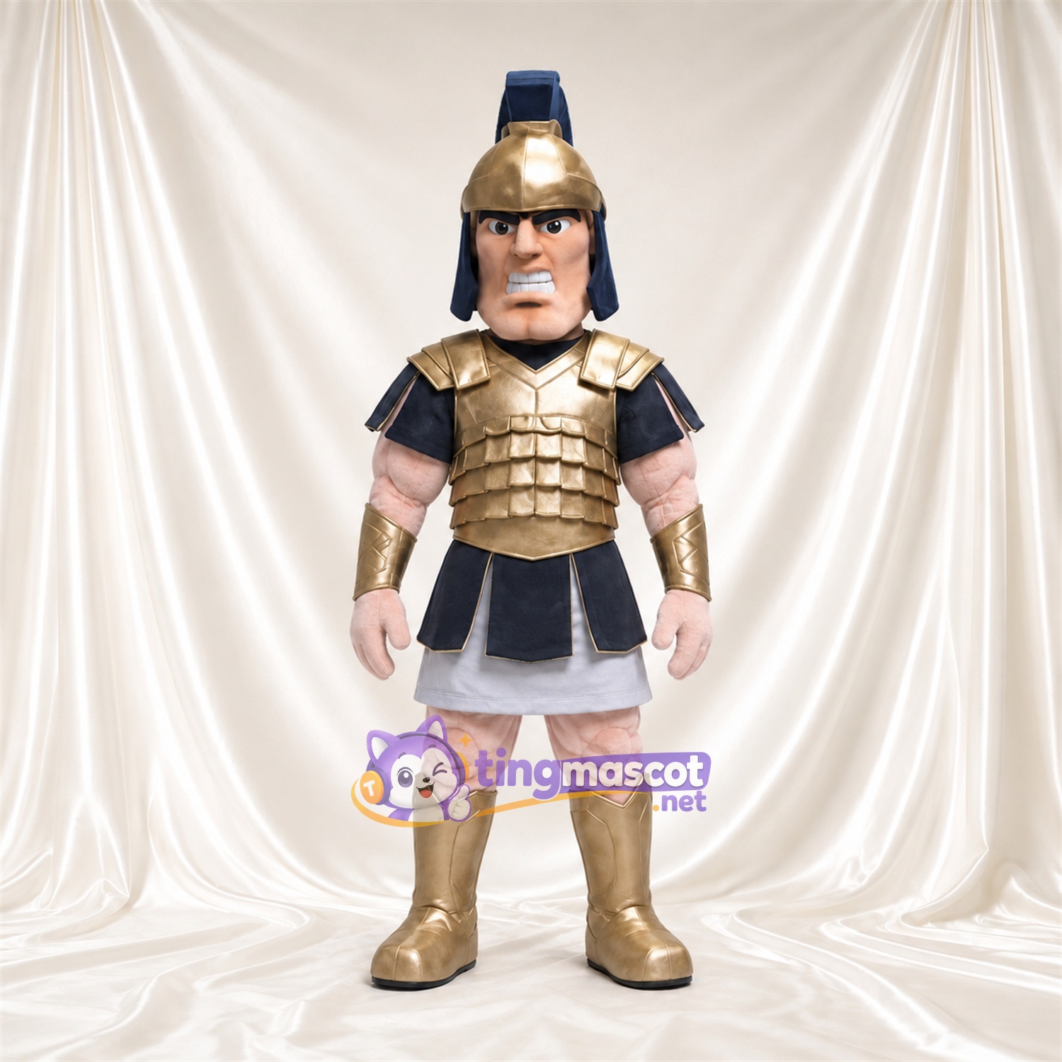 Costume de mascotte Guerrier romain – selon la photo – Armure (doré); Jupe Costume de mascotte Guerrier romain – selon la photo – Armure (doré); Jupe