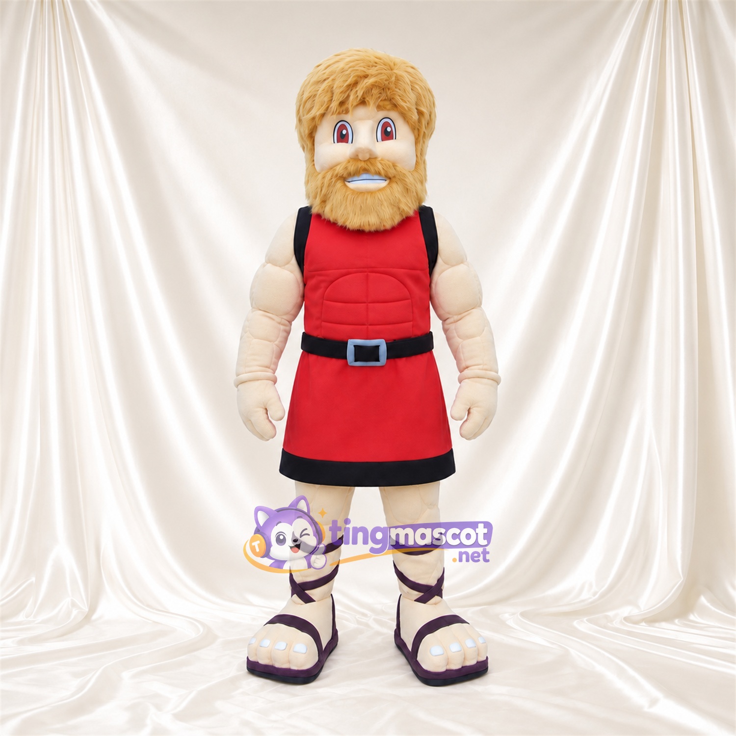 Costume de mascotte Guerrier blond – selon la photo – Tunique (rouge) Costume de mascotte Guerrier blond – selon la photo – Tunique (rouge)