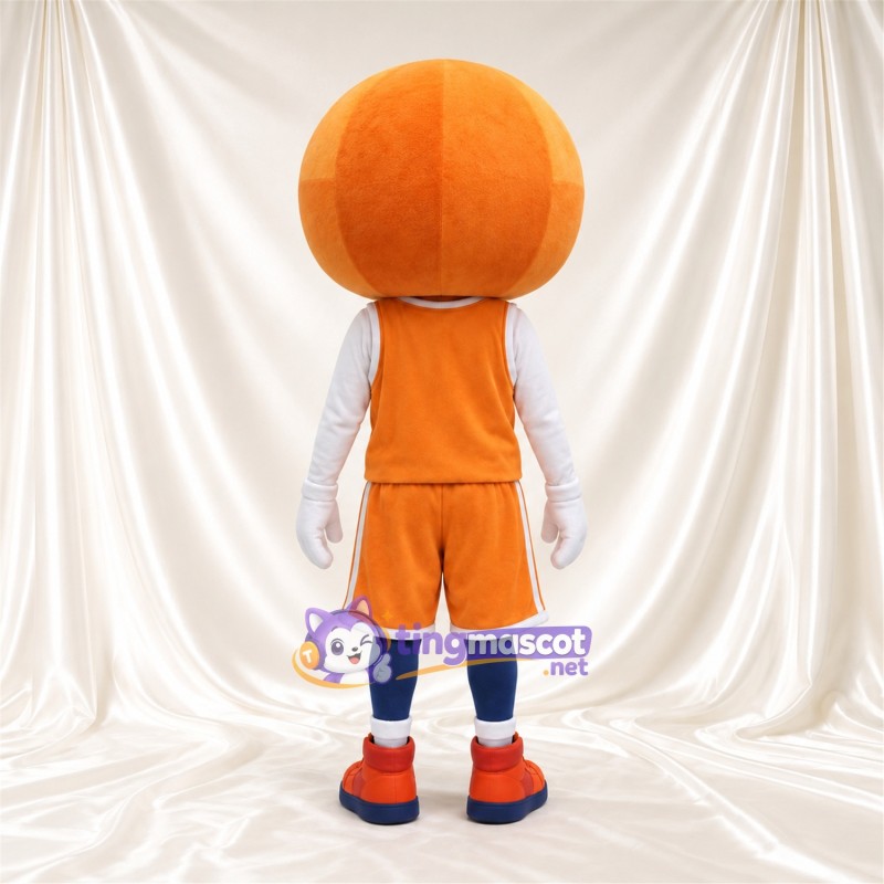 Costume de mascotte Personnage rond – orange – Tenue de basket (orange) Costume de mascotte Personnage rond – orange – Tenue de basket (orange)