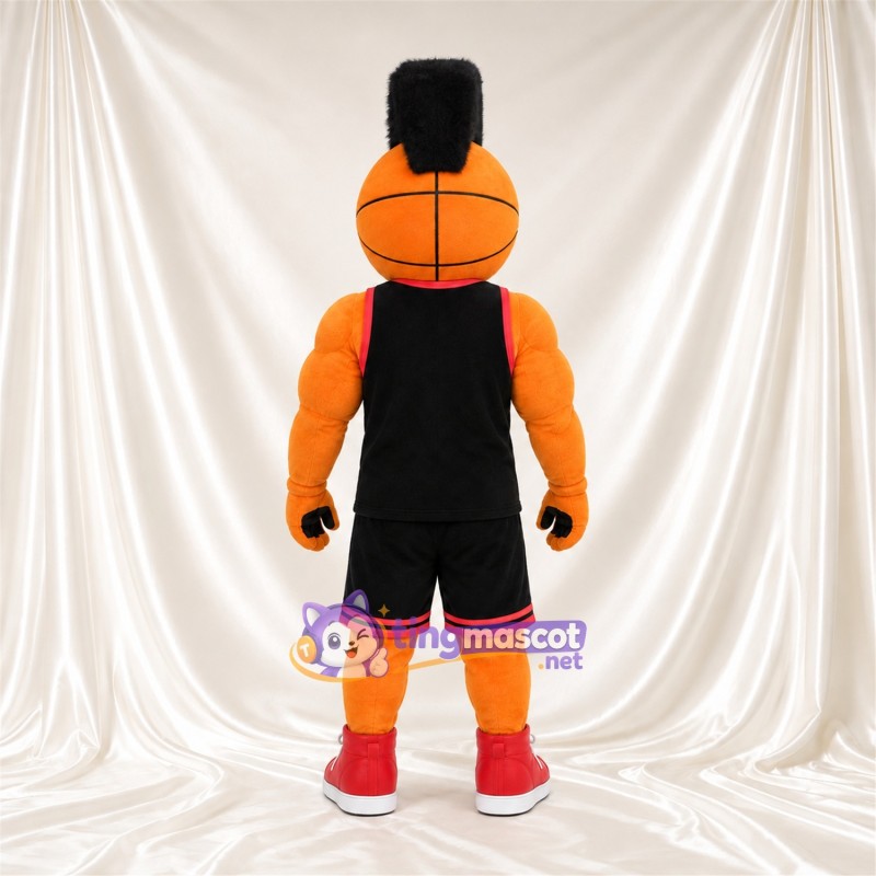 Costume de mascotte Ballon de basket – selon la photo – Uniforme (noir); Cheveux (haut, noir) Costume de mascotte Ballon de basket – selon la photo – Uniforme (noir); Cheveux (haut, noir)
