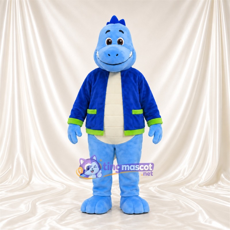 Blue Dinosaur Mascot Costume - Blue Jacket with Green Trim Blue Dinosaur Mascot Costume - Blue Jacket with Green Trim
