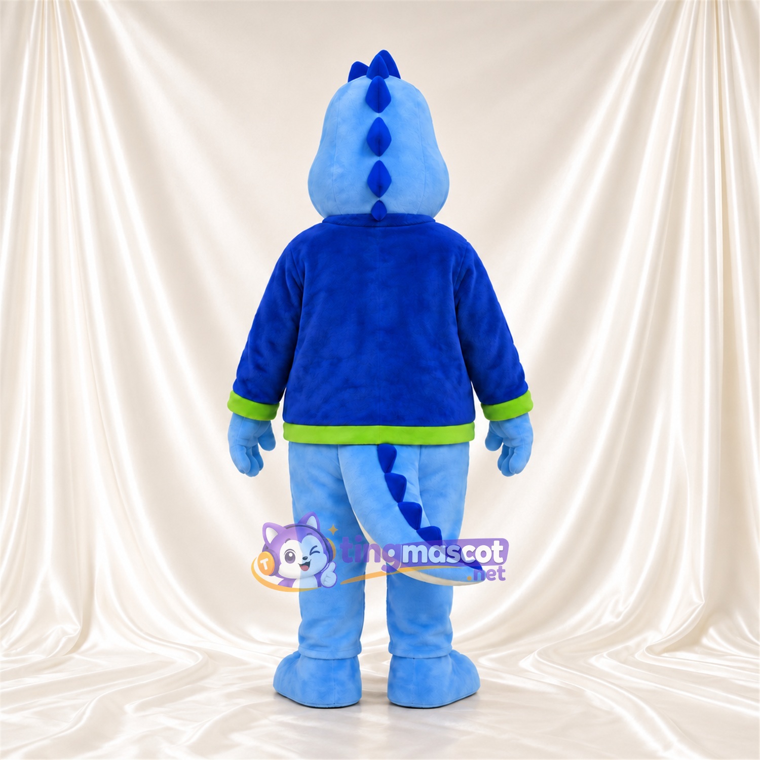 Blue Dinosaur Mascot Costume - Blue Jacket with Green Trim Blue Dinosaur Mascot Costume - Blue Jacket with Green Trim