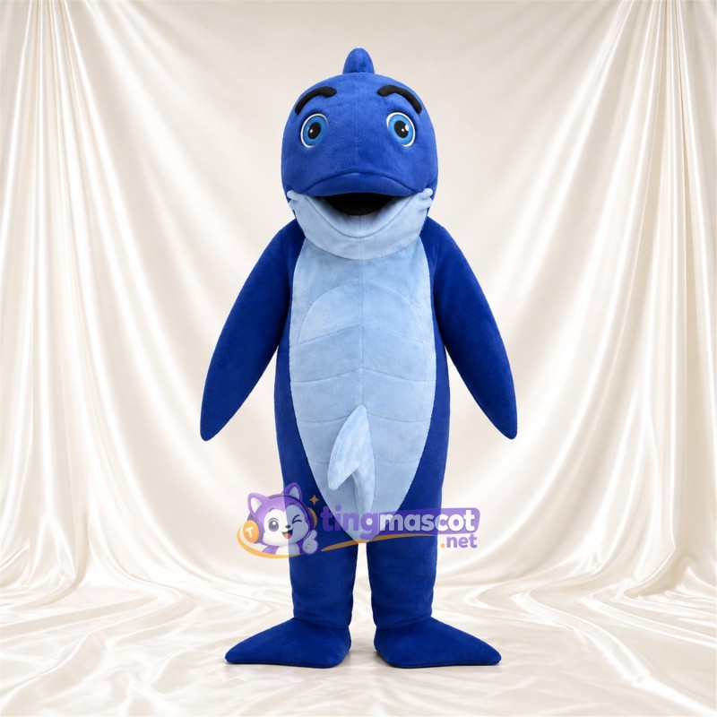 Maskottchenkostüm Delfin – blau – Bauch (hellblau) Maskottchenkostüm Delfin – blau – Bauch (hellblau)