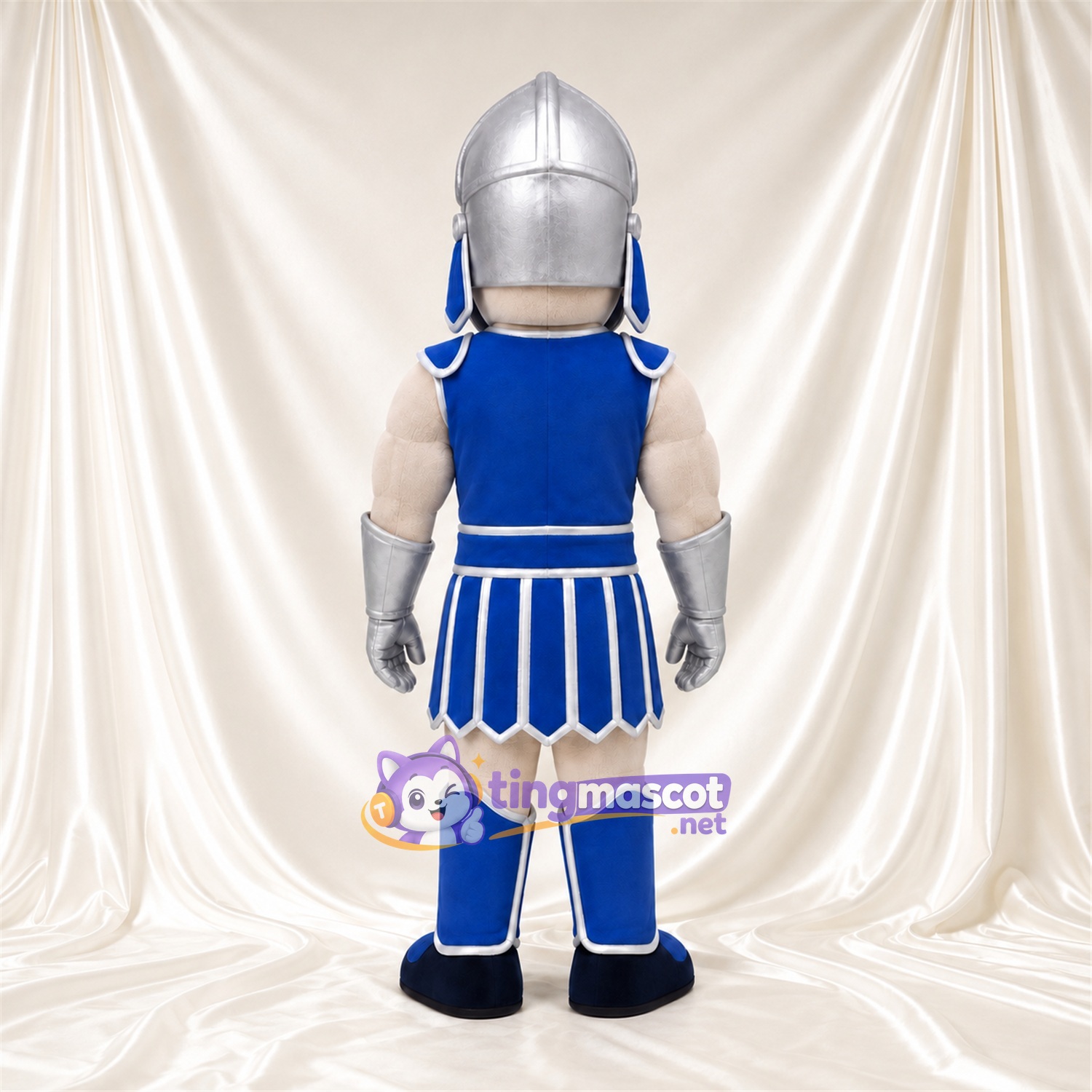 Costume de mascotte Guerrier romain – selon la photo – Armure (bleu); Casque (argenté) Costume de mascotte Guerrier romain – selon la photo – Armure (bleu); Casque (argenté)