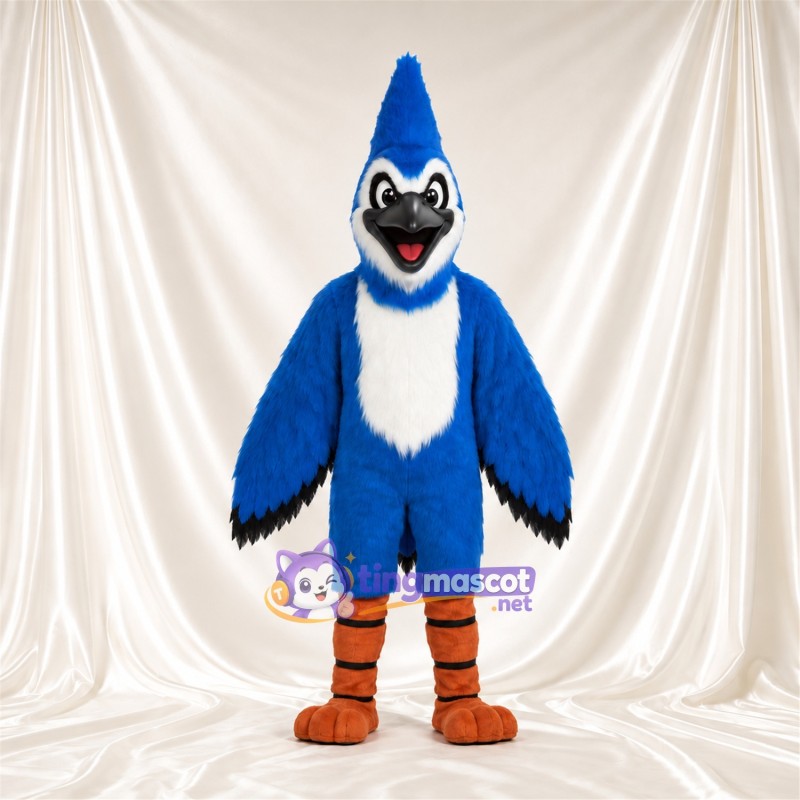 Costume de mascotte Geai bleu – selon la photo – Huppe (haut); Torse (blanc) Costume de mascotte Geai bleu – selon la photo – Huppe (haut); Torse (blanc)