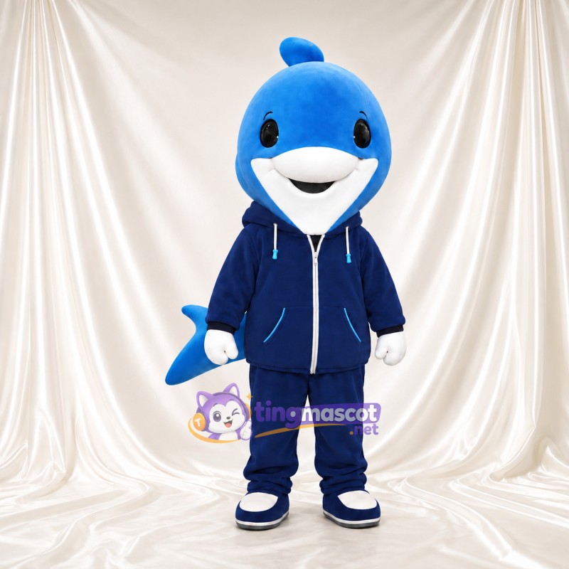 Costume de mascotte Créature marine – bleu – Sweat à capuche (bleu marine); Pantalon Costume de mascotte Créature marine – bleu – Sweat à capuche (bleu marine); Pantalon