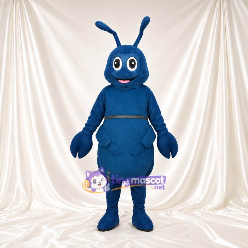 Blue Insect Mascot Costume - Long Antennae and Rounded Belly Blue Insect Mascot Costume - Long Antennae and Rounded Belly