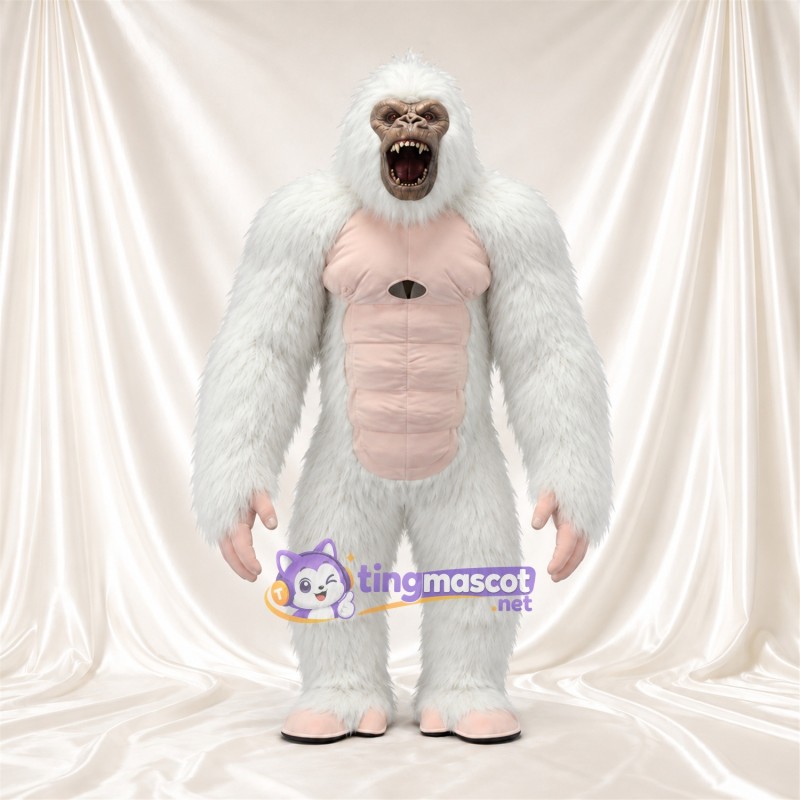Costume de mascotte Gorille – blanc – Torse (rose, musclé) Costume de mascotte Gorille – blanc – Torse (rose, musclé)