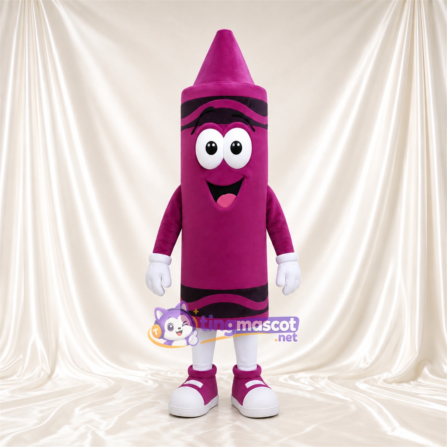 Costume de mascotte Crayon de cire – violet – Gants (noir, blanc) Costume de mascotte Crayon de cire – violet – Gants (noir, blanc)