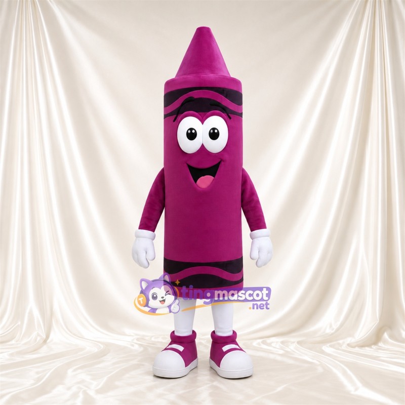 Costume de mascotte Crayon de cire – violet – Gants (noir, blanc) Costume de mascotte Crayon de cire – violet – Gants (noir, blanc)