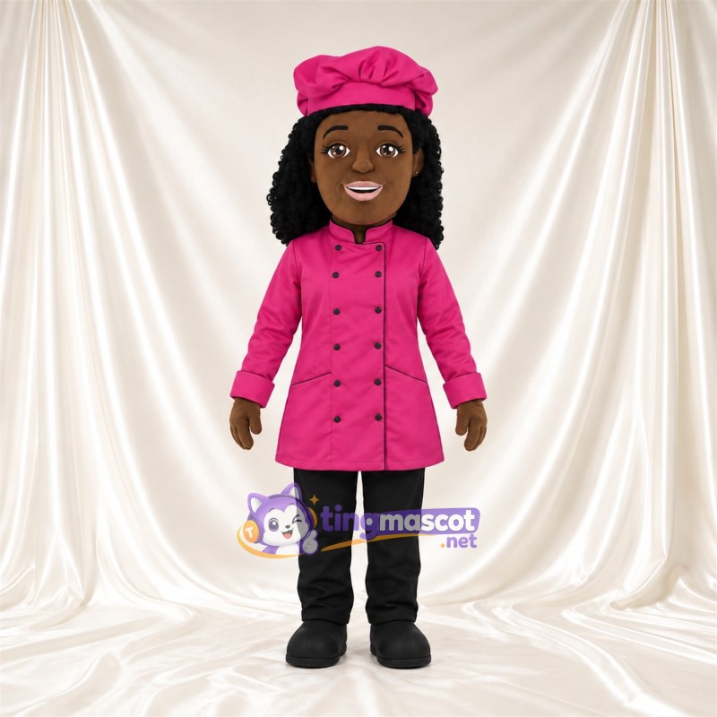 Costume de mascotte Chef cuisinier – selon la photo – Veste (rose); Toque de chef (rose) Costume de mascotte Chef cuisinier – selon la photo – Veste (rose); Toque de chef (rose)