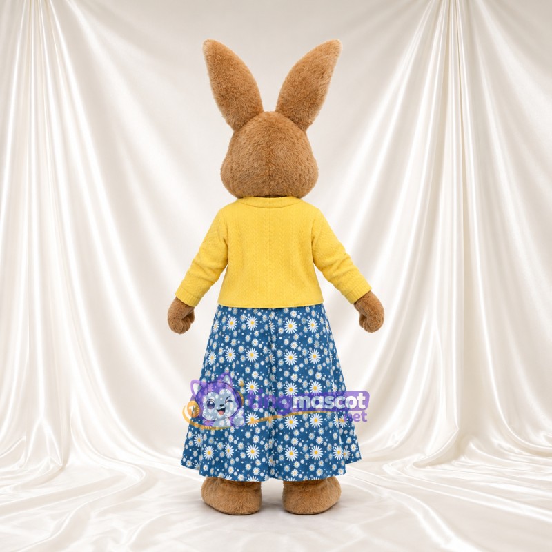 Costume de mascotte Mrs. Rabbit – selon la photo – Jupe (jaune, bleu, fleuri) Costume de mascotte Mrs. Rabbit – selon la photo – Jupe (jaune, bleu, fleuri)