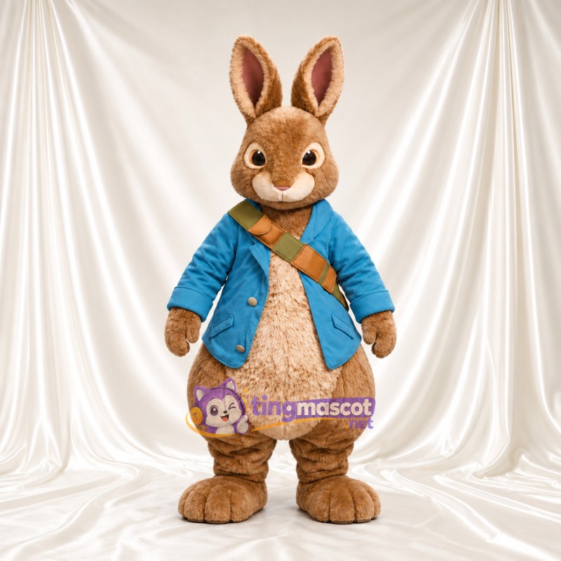 Costume de mascotte Peter Rabbit – selon la photo – Veste (bleu canard); Bandoulière (marron) Costume de mascotte Peter Rabbit – selon la photo – Veste (bleu canard); Bandoulière (marron)