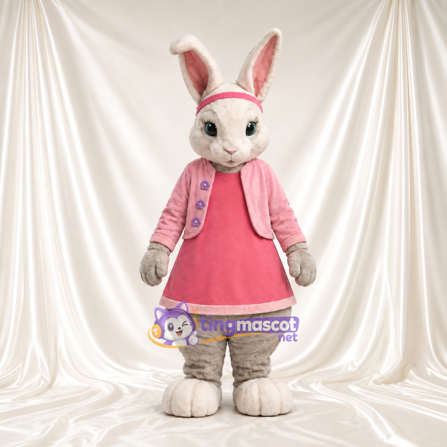Maskottchenkostüm Lily Bobtail – wie abgebildet – Jacke (rosa); Kleid Maskottchenkostüm Lily Bobtail – wie abgebildet – Jacke (rosa); Kleid