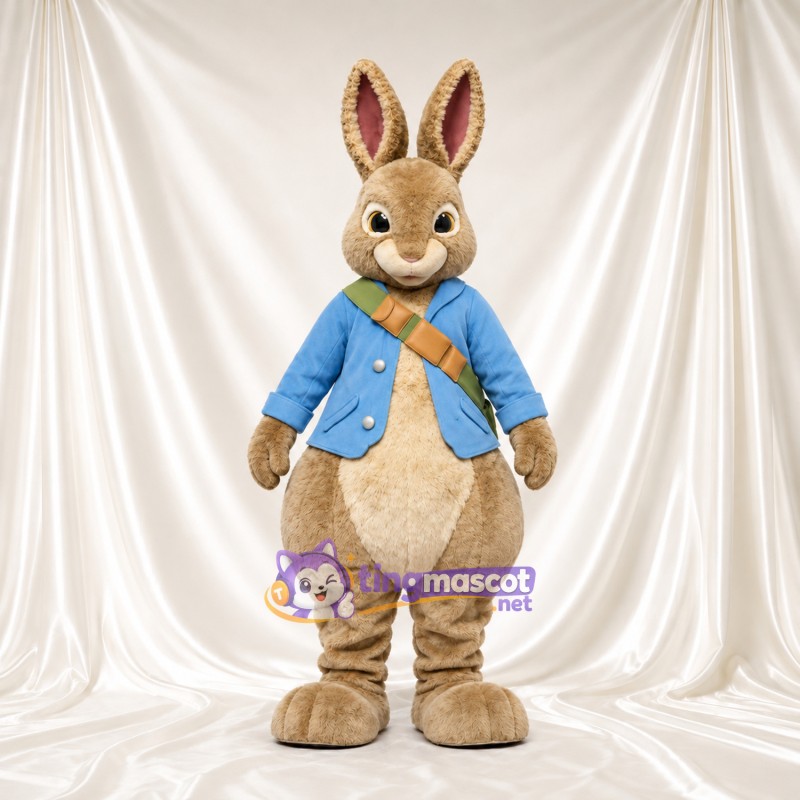 Costume de mascotte Peter Rabbit – selon la photo – Veste (bleu); Bandoulière croisée Costume de mascotte Peter Rabbit – selon la photo – Veste (bleu); Bandoulière croisée