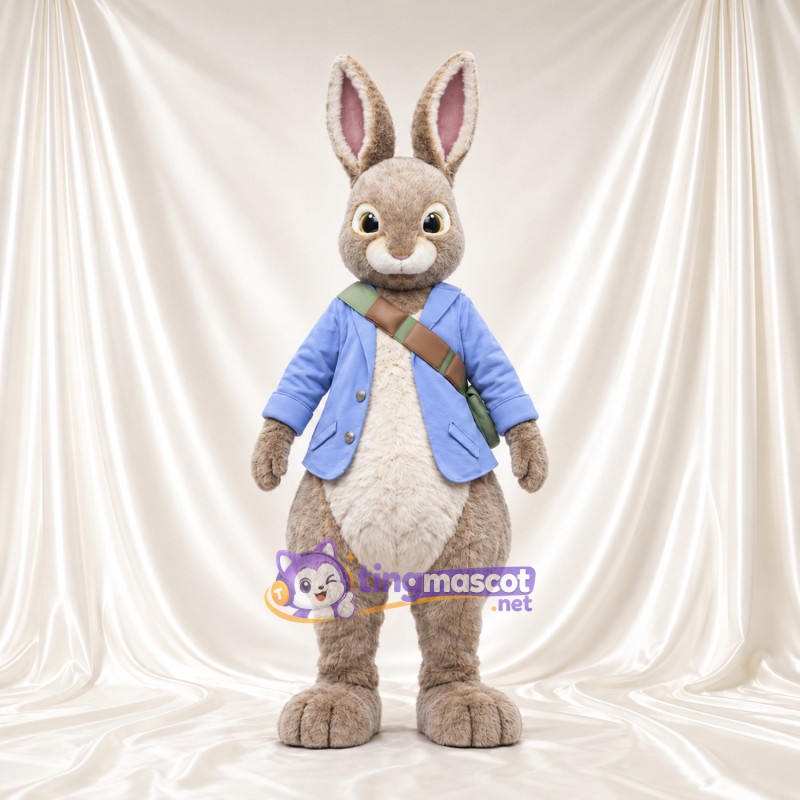 Maskottchenkostüm Peter Rabbit – wie abgebildet – Jacke (lavendelfarben); Umhängeriemen