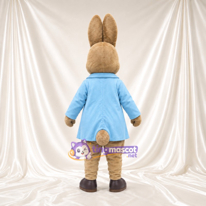 Costume de mascotte Peter Rabbit – selon la photo – Manteau (bleu); Ventre (crème) Costume de mascotte Peter Rabbit – selon la photo – Manteau (bleu); Ventre (crème)