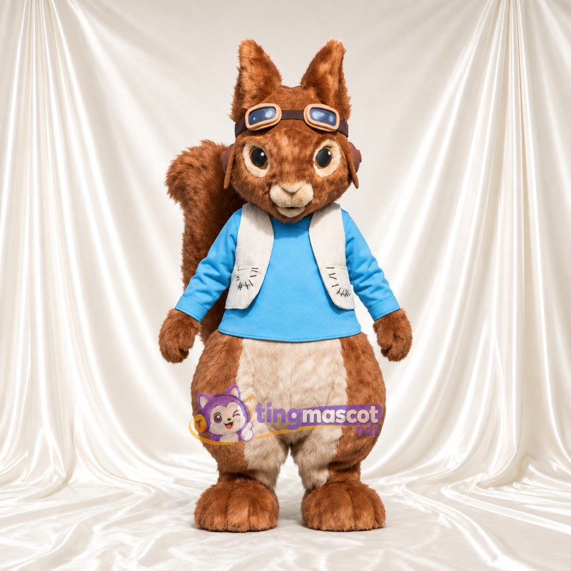 Maskottchenkostüm Squirrel Nutkin – wie abgebildet – Schutzbrille; Weste (weiß) Maskottchenkostüm Squirrel Nutkin – wie abgebildet – Schutzbrille; Weste (weiß)
