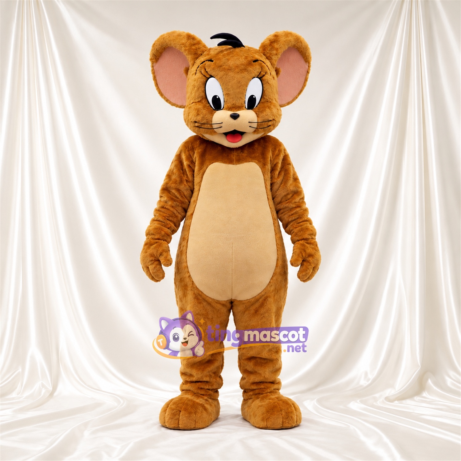 Costume de mascotte Jerry – selon la photo – Fourrure (doré); Oreilles (grand, rose) Costume de mascotte Jerry – selon la photo – Fourrure (doré); Oreilles (grand, rose)