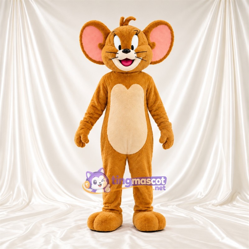 Costume de mascotte Jerry – selon la photo – Sourire (large); Oreilles (grand, rose) Costume de mascotte Jerry – selon la photo – Sourire (large); Oreilles (grand, rose)