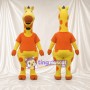 Costume de mascotte Girafe – jaune – Chemise (orange); Taches (rond, orange)
