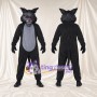 Costume de mascotte Chat – noir – Yeux (rouge); Ventre (gris)