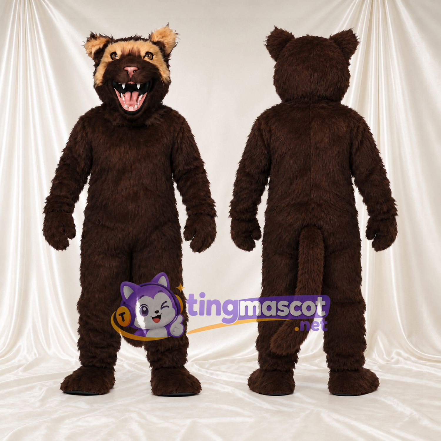 Maskottchenkostüm Werwolf – braun – Schnauze Maskottchenkostüm Werwolf – braun – Schnauze