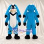 Blue Rabbit Mascot Costume - Long Black-Tipped Ears and White Belly