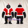 Black Gorilla Mascot Costume - Red Santa Jacket and Hat