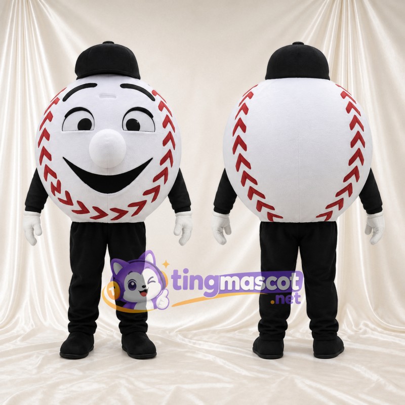 Baseball Character Mascot Costume - Black Cap and Black Limbs
