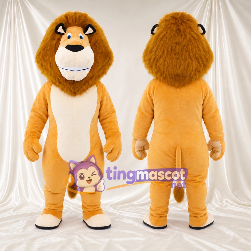 Alex the Lion Mascot Costume - Golden Body and Large Cream Muzzle