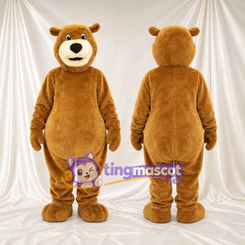 Golden Bear Mascot Costume - Cream Muzzle and Oval Belly