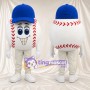 Baseball Character Mascot Costume - Blue Cap and Cream Pants