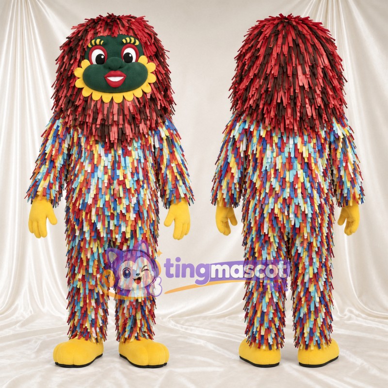 Maskottchenkostüm Monster – bunt – Gesicht (grün); Hände (gelb)