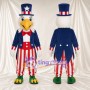 Bald Eagle Mascot Costume - Patriotic Top Hat and Striped Pants