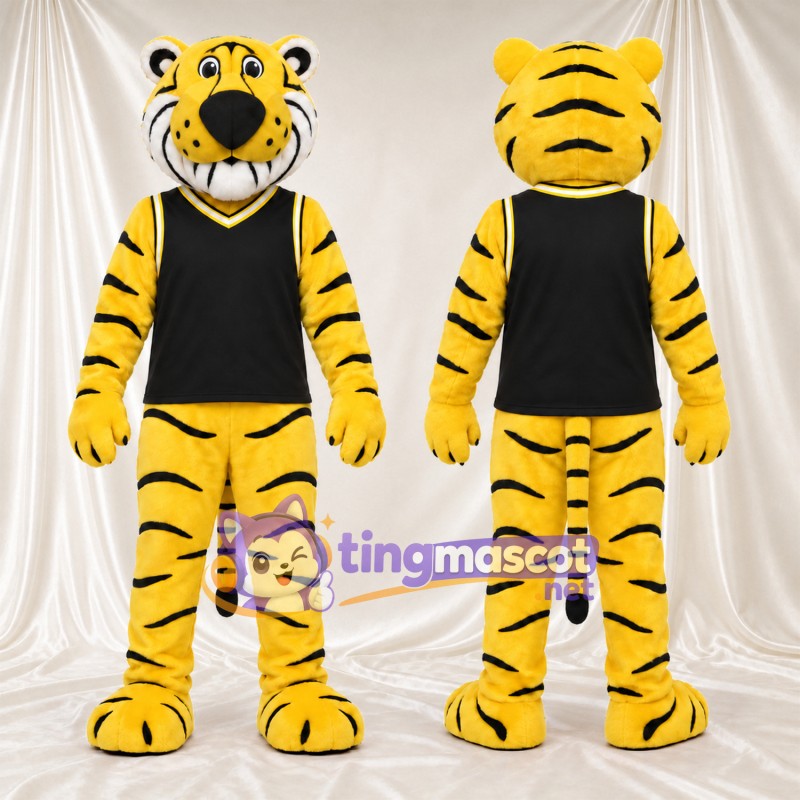 Costume de mascotte Tigre – jaune – Haut (noir)