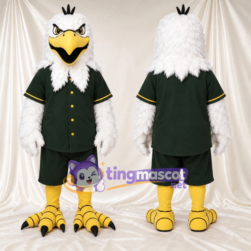 Costume de mascotte Aigle – blanc – Uniforme (vert)
