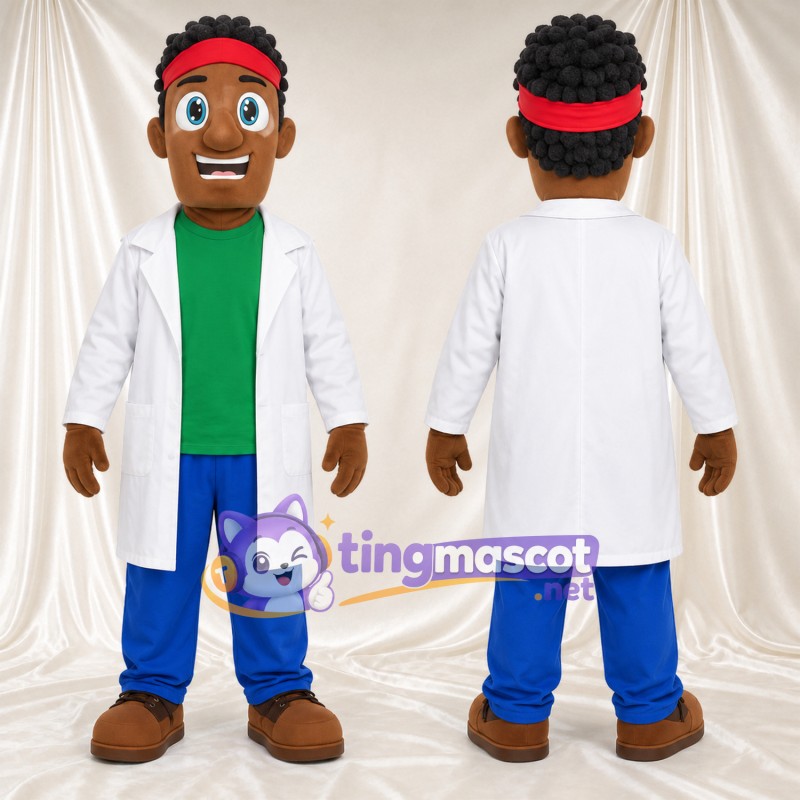 Costume de mascotte Scientifique – selon la photo – Chemise (vert); Pantalon (bleu)