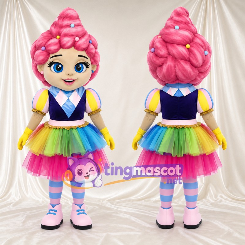 Costume de mascotte Fille – rose – Jupe (arc-en-ciel)