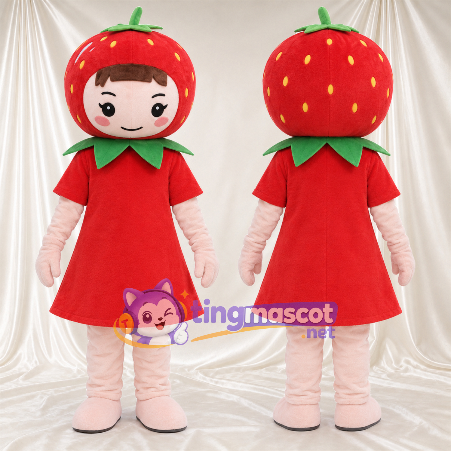 Maskottchenkostüm Erdbeere – wie abgebildet – Kleid (rot) Maskottchenkostüm Erdbeere – wie abgebildet – Kleid (rot)
