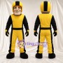 Athlete Character Mascot Costume - Yellow Helmet and Black-Yellow Uniform