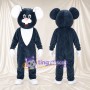 Black Mouse Mascot Costume - White Ears and White Chest