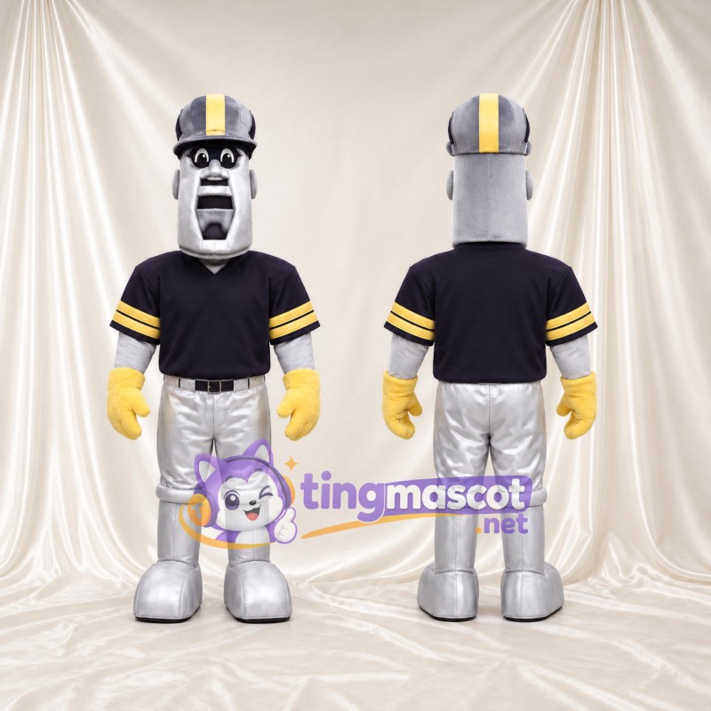 Costume de mascotte Robot – gris – Maillot de sport (noir); Pantalon (argenté)