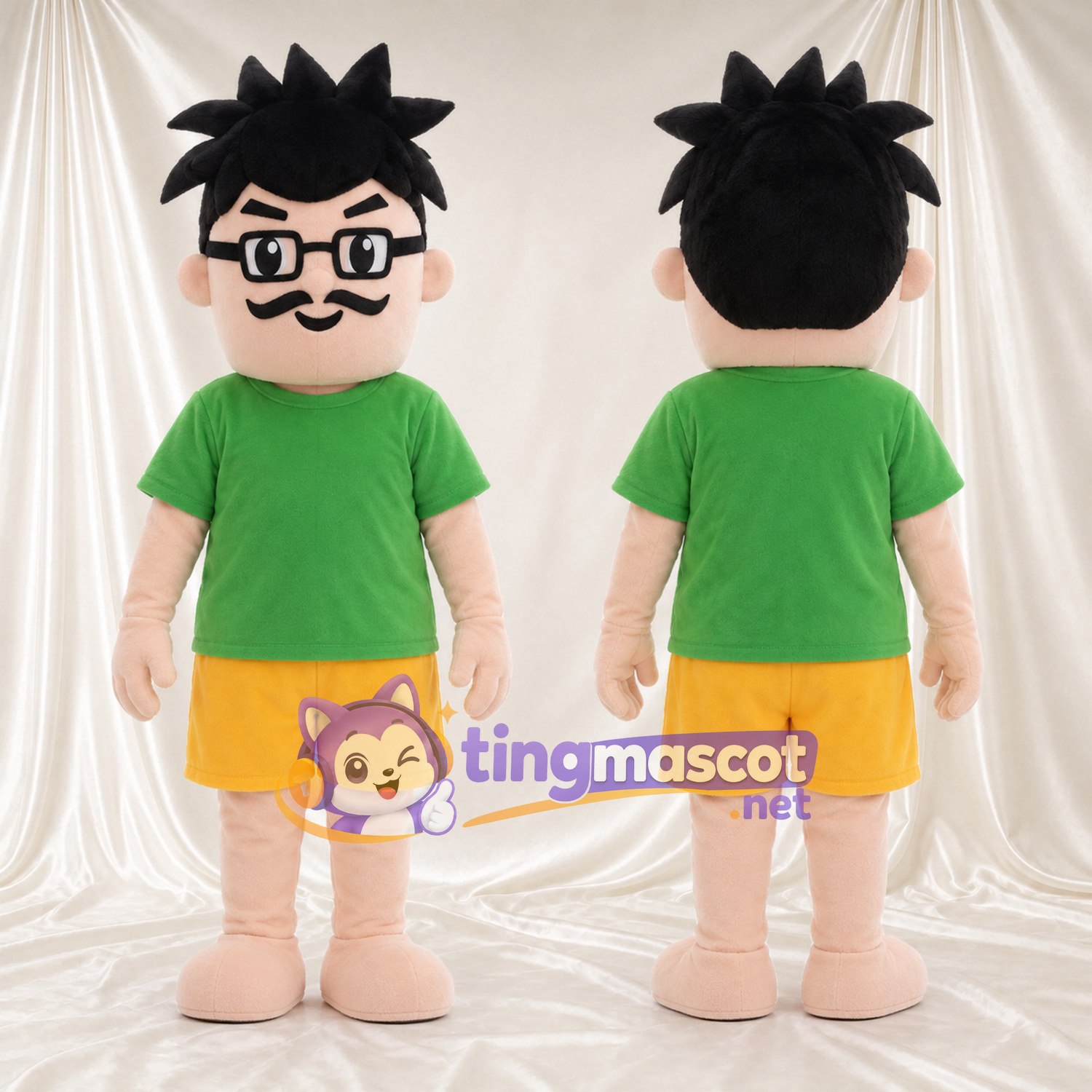 Costume de mascotte Garçon – selon la photo – Lunettes (noir); Short (jaune) Costume de mascotte Garçon – selon la photo – Lunettes (noir); Short (jaune)